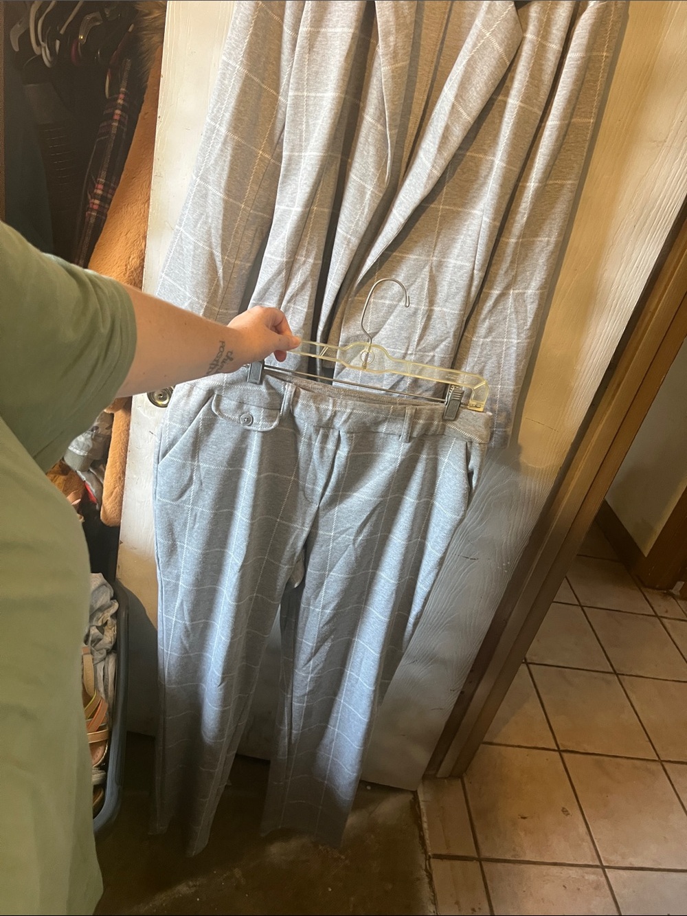 Cato Gray Windowpane Pantsuit
